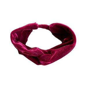 H&M Burgundy Velvet Twisted Headband